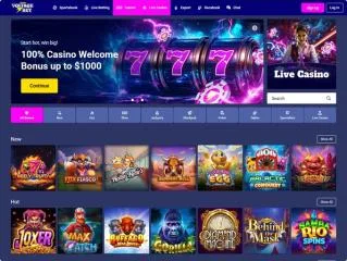 VoltageBet casino homepage showing the current welcome offer (US capture)